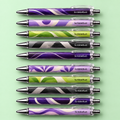 ScribbleRush 10-pen design mockup on a pale mint green background. Design examples; final details may vary.