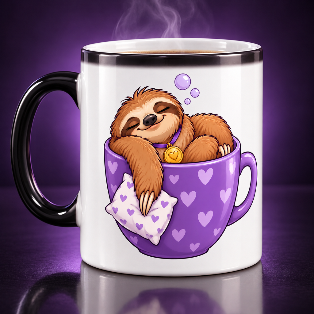 Nap Champion color-changing mug in its hot revealed state